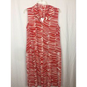 NWT CAbi 281 Brushstrokes Flowy Red Midi Dress